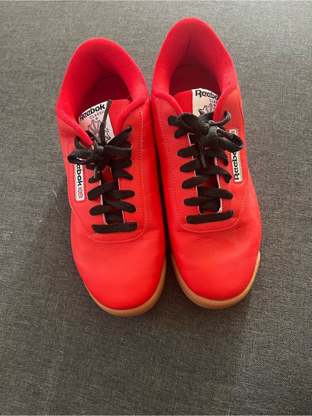 Reebok Women’s Red Sneakers with Black Laces
